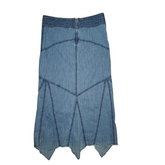 Urban Outfitters Denim Midi Skirt Women’s XL Asymmetrical Hem Patchwork Y2K - Picture 2 of 6